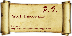 Petul Innocencia névjegykártya